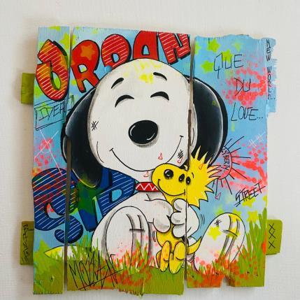 Painting One Love by Molla Nathalie  | Painting Pop-art Acrylic, Posca, Wood Pop icons