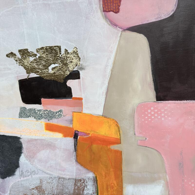Painting ST25-0522 by Lau Blou | Painting Abstract Acrylic, Gluing, Gold leaf