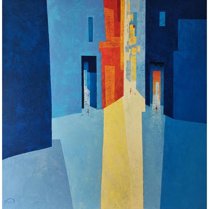 Painting La petite fenêtre rouge by Tomàs | Painting Abstract Oil