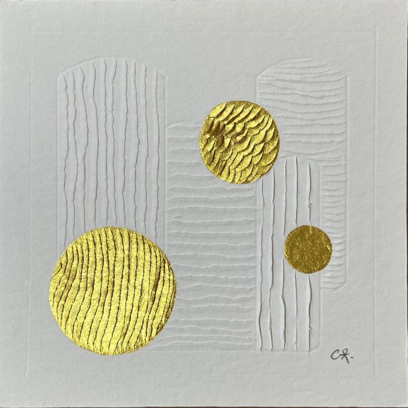 Peinture Tokyo building under the sun  par Caitrin Alexandre | Tableau Abstrait Encre, Feuille d'or, Papier Minimaliste