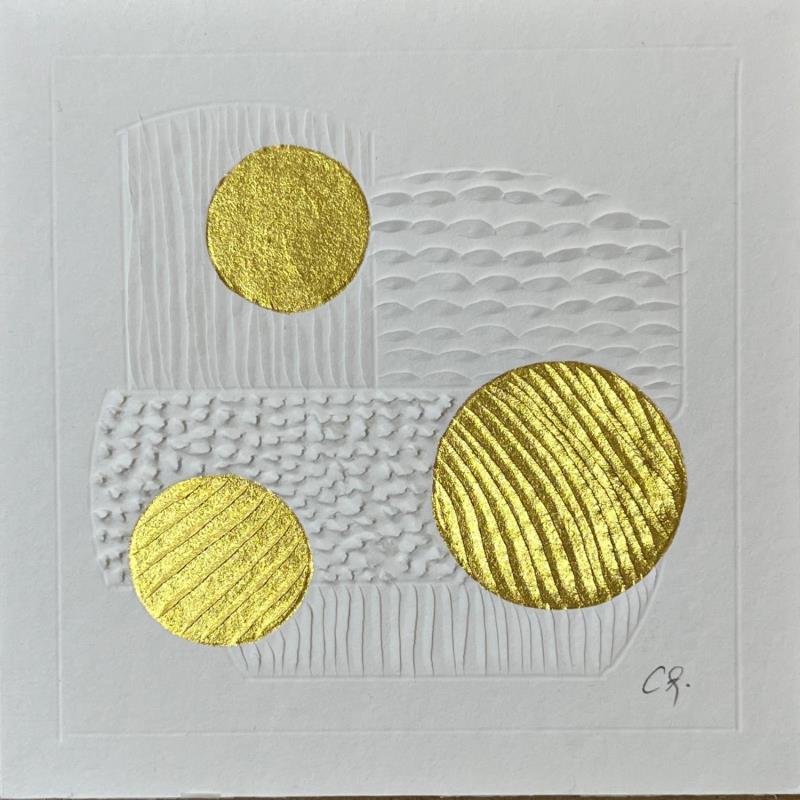 Peinture Rolling city par Caitrin Alexandre | Tableau Abstrait Encre, Feuille d'or, Papier Architecture, Minimaliste