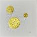 Painting You love sun city by Caitrin Alexandre | Painting Naive art Minimalist Ink Gold leaf Paper