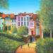 Painting Le quartier de la cathédrale de Lille by Dessapt Elika | Painting Impressionism Acrylic Sand