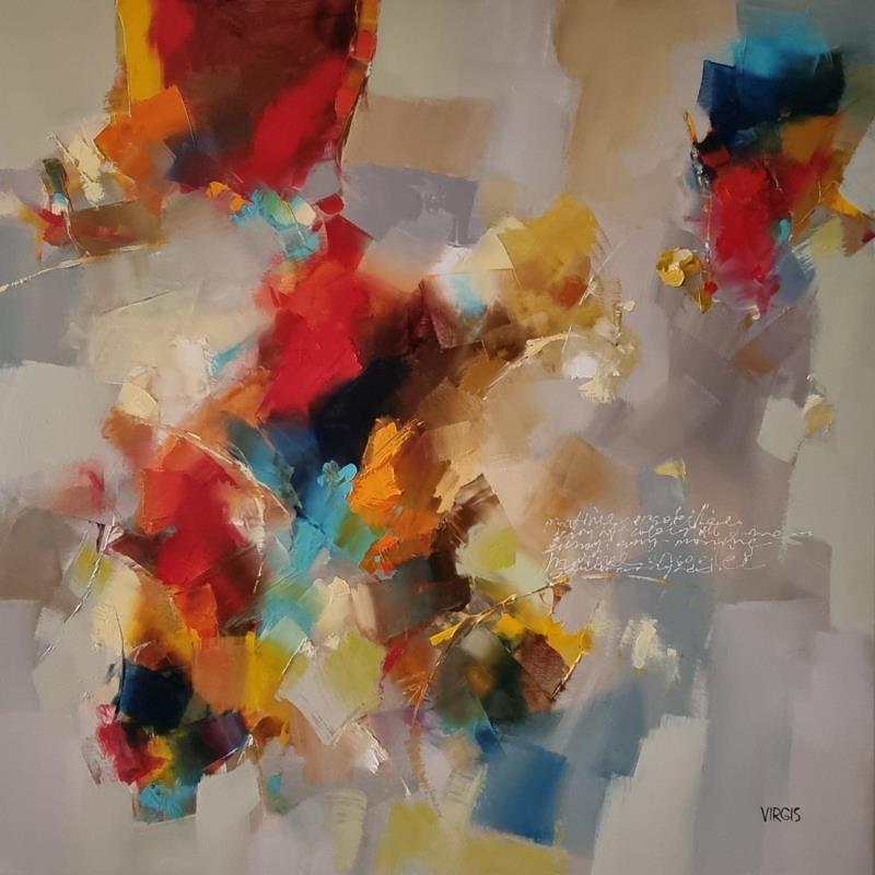 Painting Sunny morning by Virgis | Painting Abstract Oil Minimalist