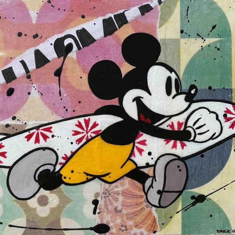 Painting F2  surfing the wave by Marie G.  | Painting Pop-art Acrylic, Gluing, Wood Pop icons