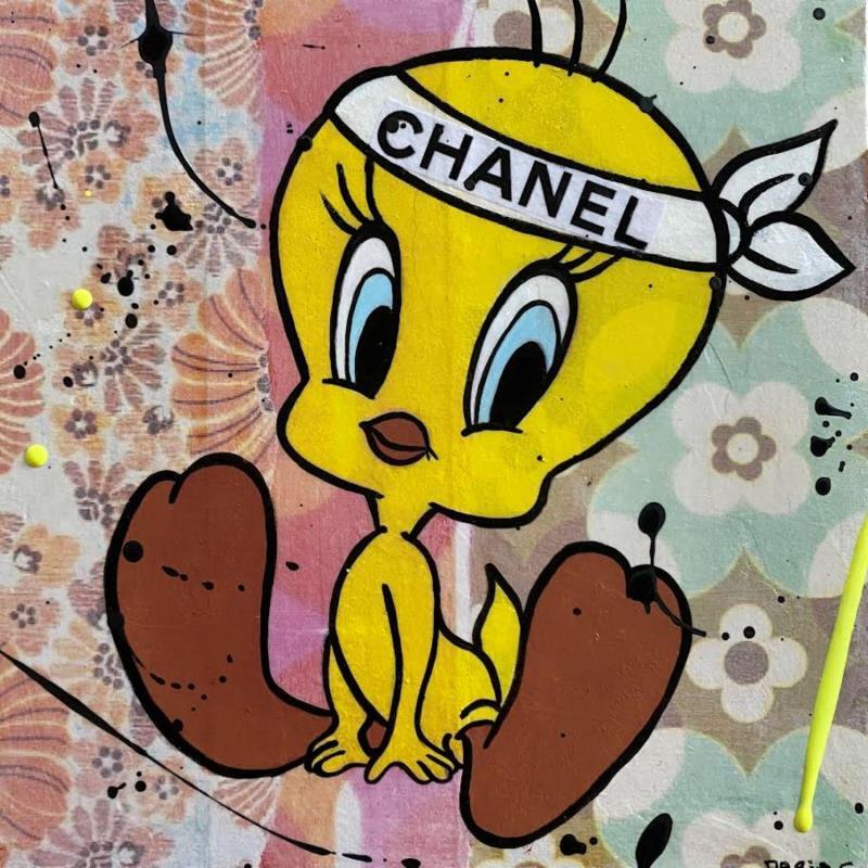 Painting F2  Titi seventies by Marie G.  | Painting Pop-art Acrylic, Gluing, Wood Pop icons