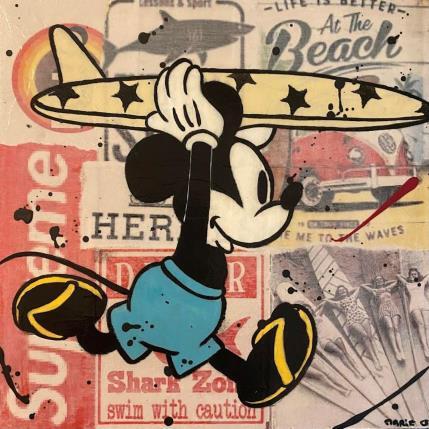 Painting F2  surf by Marie G.  | Painting Pop-art Acrylic, Gluing, Wood Pop icons