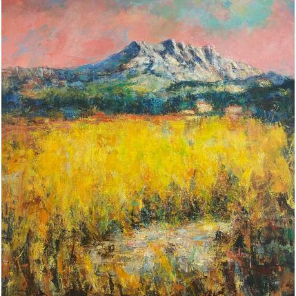 Gemälde Un soir sur la Sainte Victoire von Vaudron | Gemälde Impressionismus Gouache Landschaften