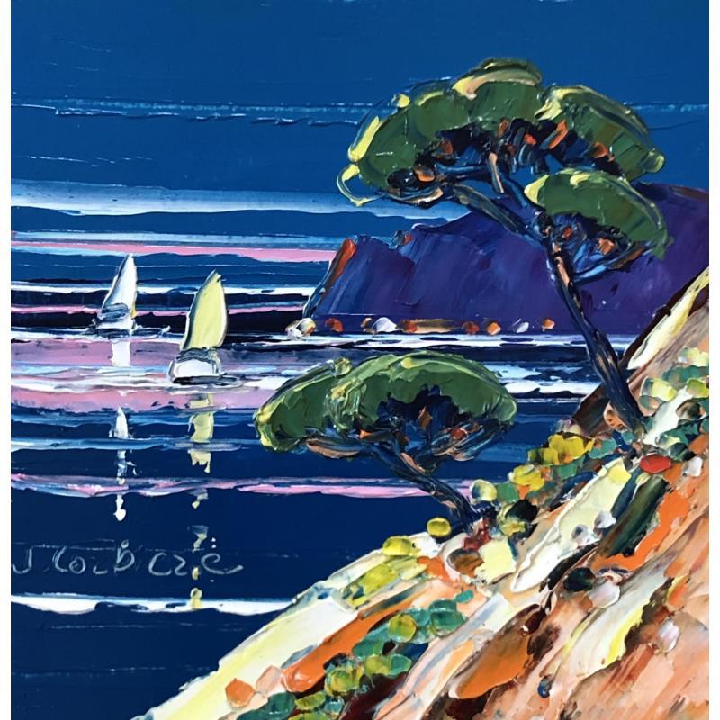 Painting Un soir dans les Calanques by Corbière Liisa | Painting Figurative Oil Landscapes