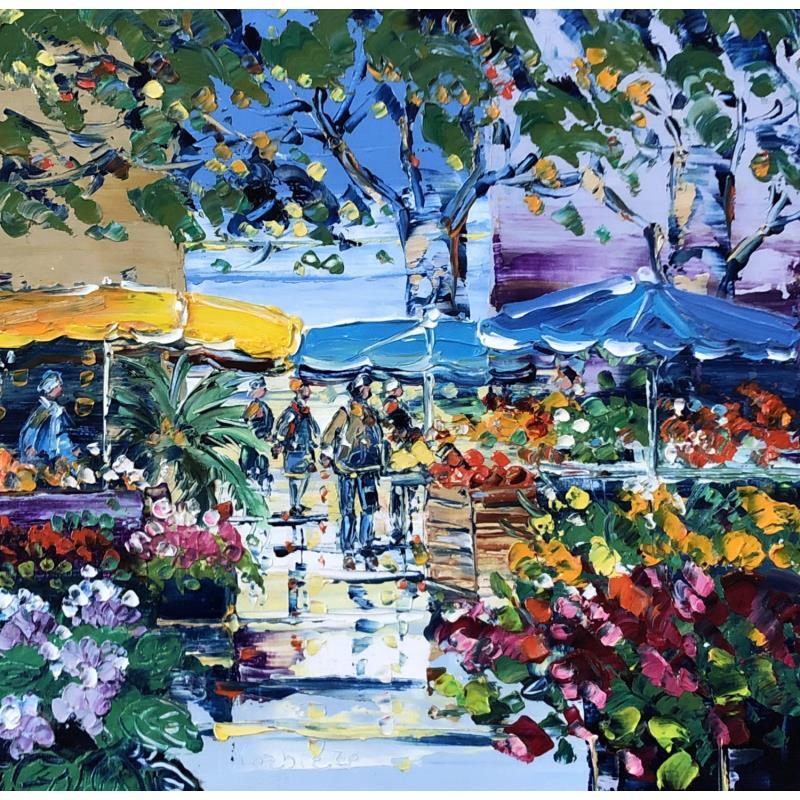 Painting Marché paysan à Aix by Corbière Liisa | Painting Figurative Oil Landscapes