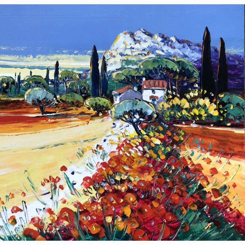 Painting Autour de la Sainte Victoire by Corbière Liisa | Painting Figurative Oil Landscapes