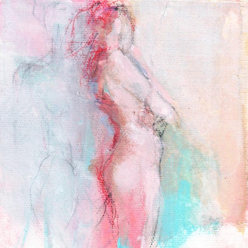 Painting Évanescence du corps by Bergues Laurent | Painting Figurative Acrylic, Charcoal, Ink, Paper, Watercolor Nude