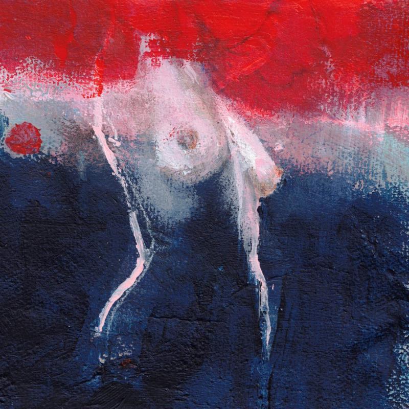 Painting Éclat et contraste by Bergues Laurent | Painting Figurative Acrylic, Charcoal, Ink, Paper, Watercolor Nude
