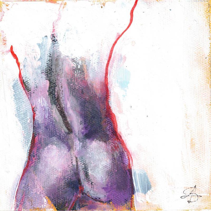 Painting Contemplation Silencieuse by Bergues Laurent | Painting Figurative Acrylic, Ink, Watercolor Nude