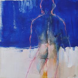 Painting Silhouette en clair-obscur by Bergues Laurent | Painting Figurative Acrylic, Charcoal, Ink, Paper, Watercolor Nude