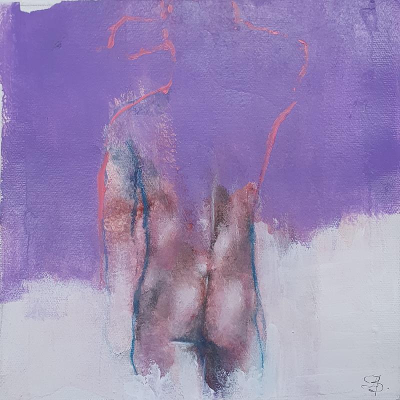 Painting Silhouette Violette by Bergues Laurent | Painting Figurative Acrylic, Charcoal, Ink, Paper, Watercolor Nude