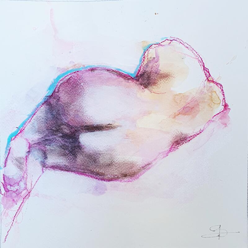 Painting Fragment d'intime by Bergues Laurent | Painting Figurative Acrylic, Ink, Paper, Watercolor Nude