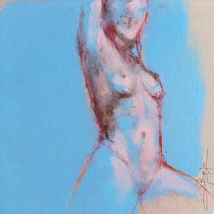 Painting Lignes de Sérénité by Bergues Laurent | Painting Figurative Acrylic, Ink, Watercolor Nude