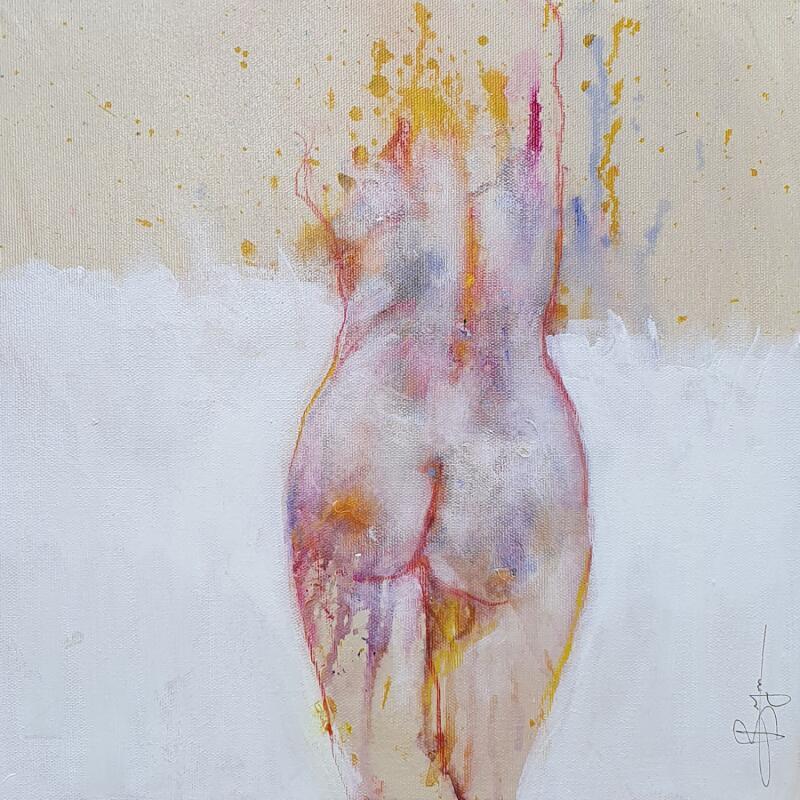 Painting Danse des Couleurs by Bergues Laurent | Painting Figurative Acrylic, Ink, Watercolor Nude
