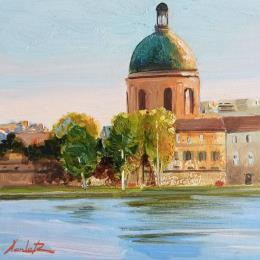 Painting Calm in Toulouse by Xanlar | Painting Figurative Oil Landscapes, Pop icons