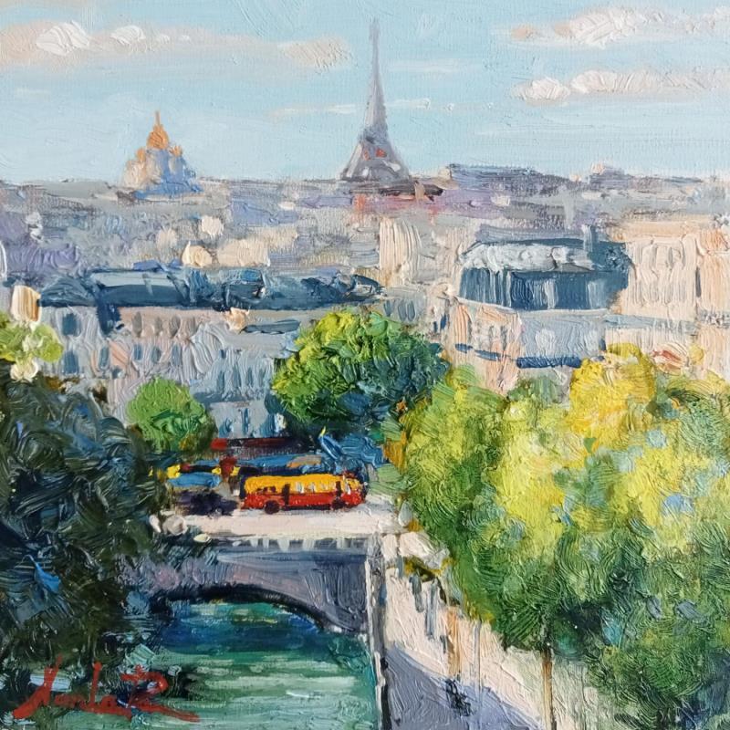 Painting Golden Paris morning by Xanlar | Painting Figurative Oil Architecture, Pop icons