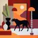 Painting Passing Through by Birsak Mariah | Painting Figurative Urban Animals Architecture Acrylic