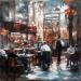 Peinture Café in Motion par Klemens Alexandr | Tableau Impressionnisme Société Architecture
