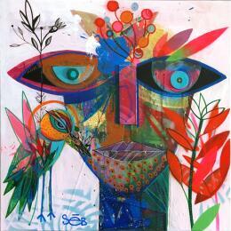 Gemälde Kahuita von Seb | Gemälde Art brut Acryl Natur, Porträt, Tiere