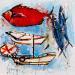 Painting Rascasse et Sardines by Colombo Cécile | Painting Naive art Landscapes Nature Life style Watercolor Acrylic Gluing Ink Pastel