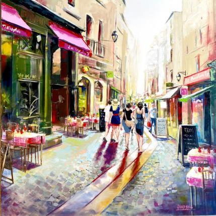 Painting Le Bouchon Lyonnais  by Gérard Sylvie  | Painting Figurative Acrylic Life style, Urban