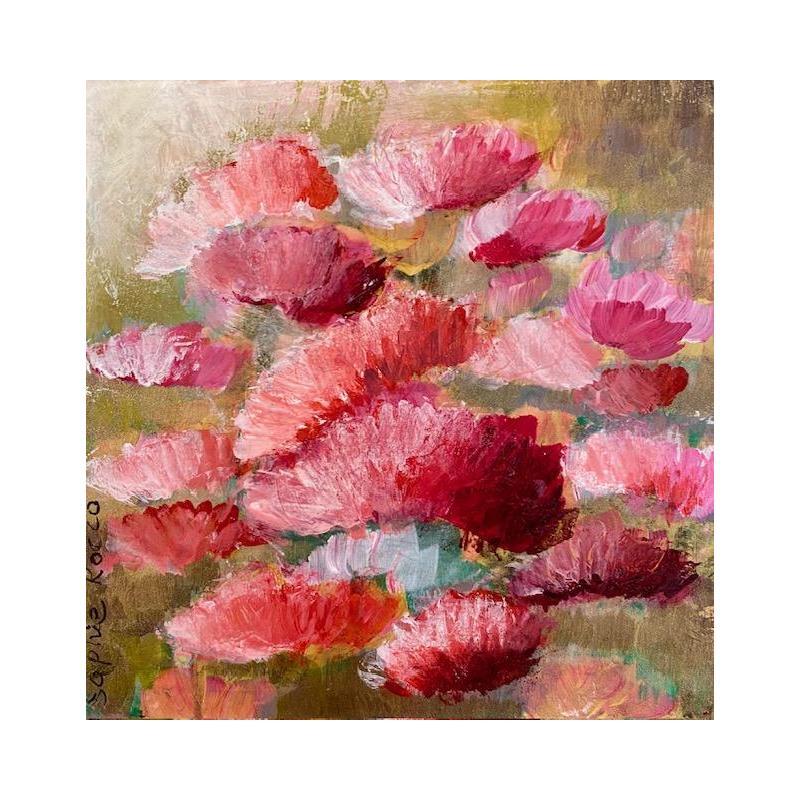 Painting Nénuphar by Rocco Sophie | Painting Raw art Nature Acrylic