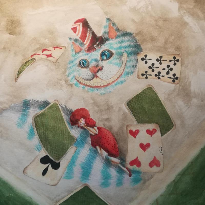 Painting Alice al sicuro nelle trasparenze by Nai | Painting Surrealism Acrylic, Gluing Animals, Cinema, Pop icons