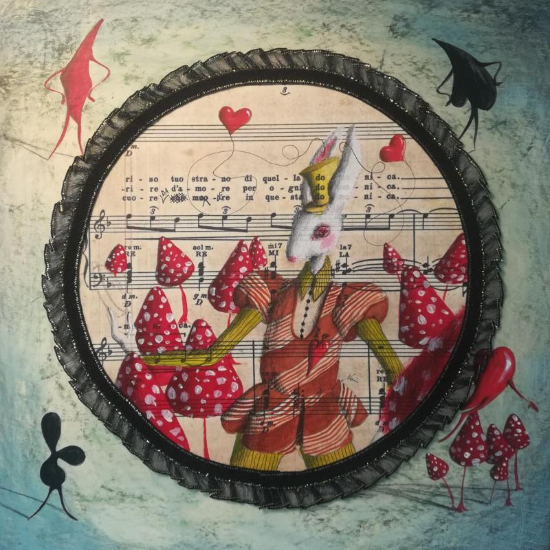 Painting Riso tuo strano quella domenica by Nai | Painting Surrealism Acrylic, Gluing Animals, Music, Pop icons