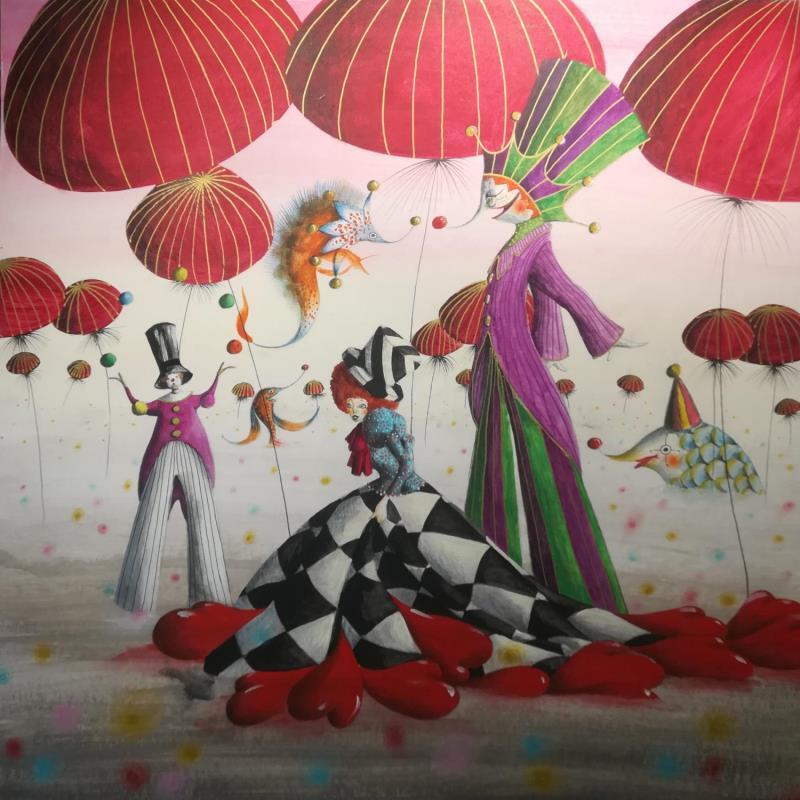 Painting Amo i travestimenti by Nai | Painting Surrealism Acrylic, Gluing Life style, Marine, Music