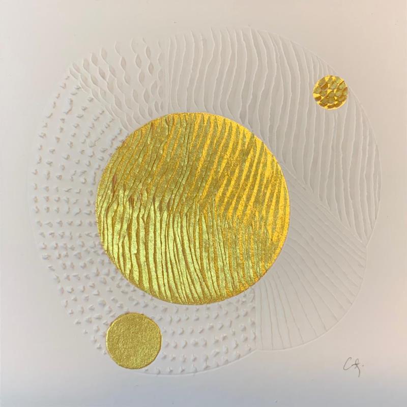 Painting Flowers sun by Caitrin Alexandre | Painting Abstract Gold leaf, Ink, Paper Architecture, Minimalist, Pop icons