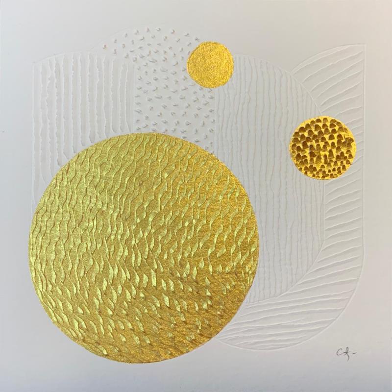 Painting Buddy sun by Caitrin Alexandre | Painting Subject matter Gold leaf, Ink, Paper Architecture, Minimalist