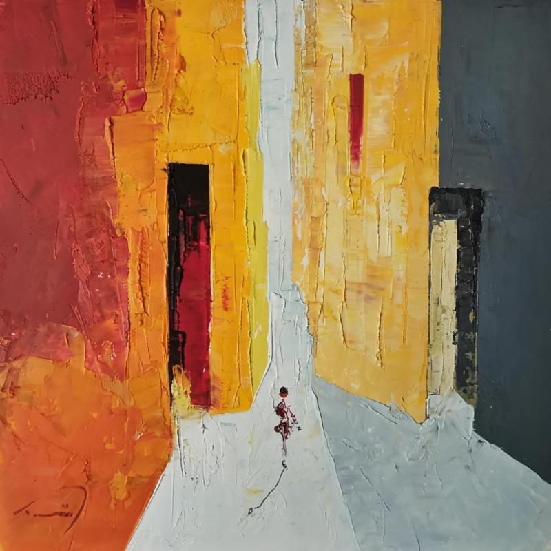 Painting Loin de chez soi by Tomàs | Painting Abstract Oil Life style, Pop icons, Society, Urban