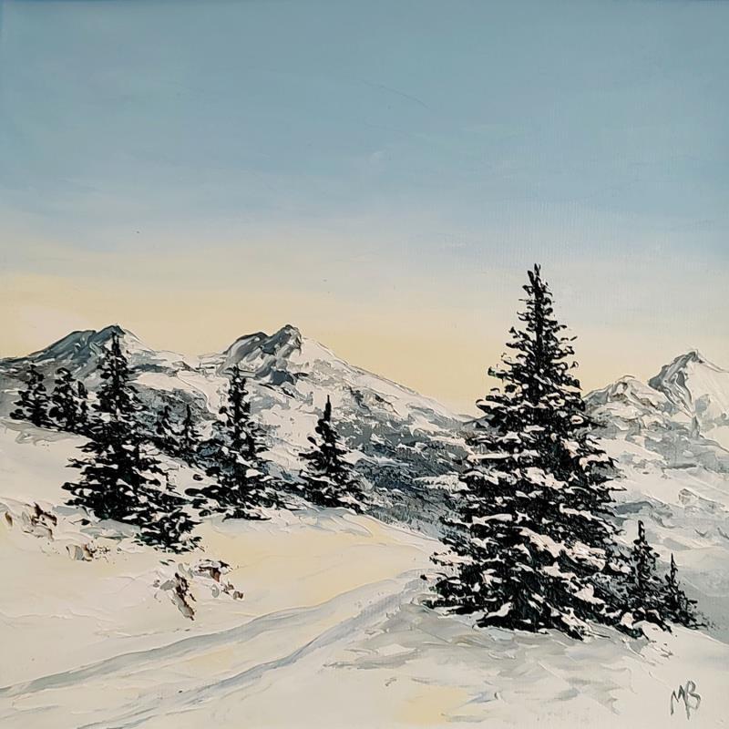 Painting Journée hors pistes by Blandin Magali | Painting Figurative Oil Landscapes