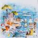 Peinture Scène marine par Colombo Cécile | Tableau Art naïf Paysages Marine Nature Aquarelle Acrylique Collage Encre Pastel