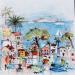 Painting Galerie en pleine mer by Colombo Cécile | Painting Naive art Landscapes Life style Nature Watercolor Acrylic Gluing Ink Pastel