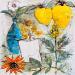 Painting Entre le citron et le mimosa by Colombo Cécile | Painting Naive art Nature Life style Still-life Watercolor Acrylic Gluing Ink Pastel