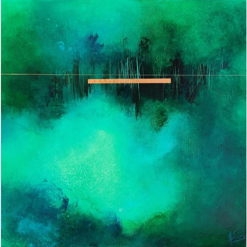 Painting Abstraction 3415 by Hévin Christian | Painting Abstract Acrylic, Metal, Oil, Pastel Minimalist