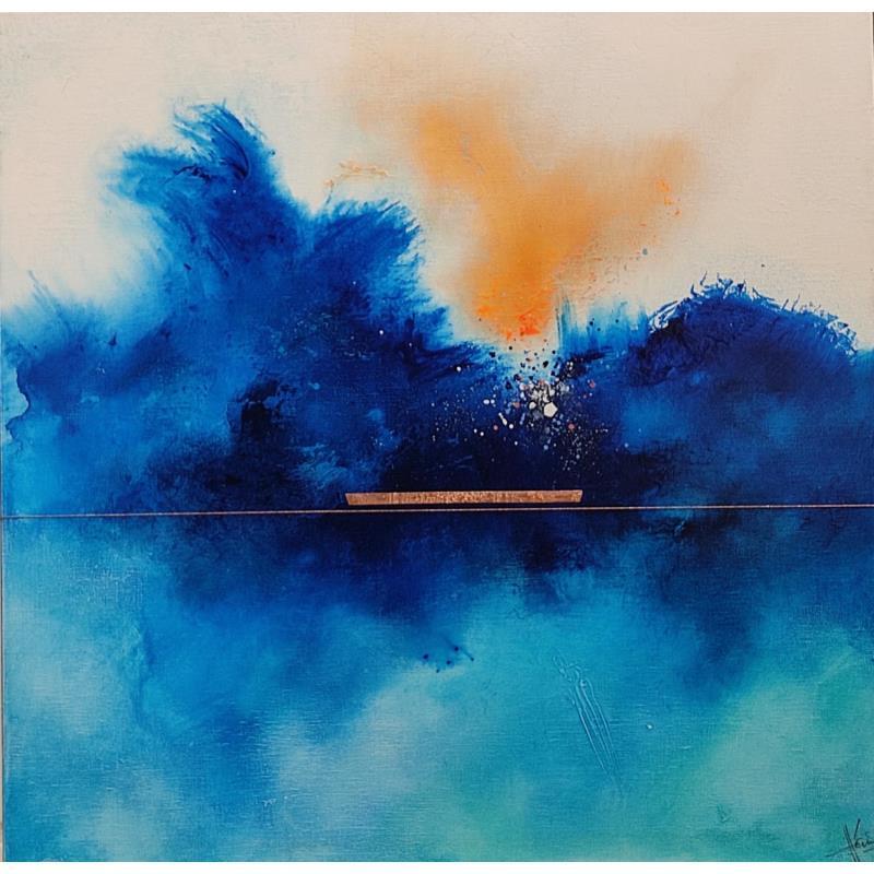 Painting Abstraction 3413 by Hévin Christian | Painting Abstract Acrylic, Metal, Oil, Pastel Minimalist