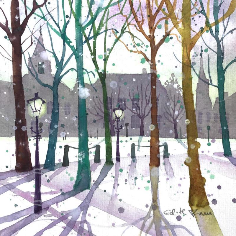 Painting NO.  2575 THE HAGUE LANGE VOORHOUT BACKLIGHT by Thurnherr Edith | Painting Subject matter Watercolor Urban