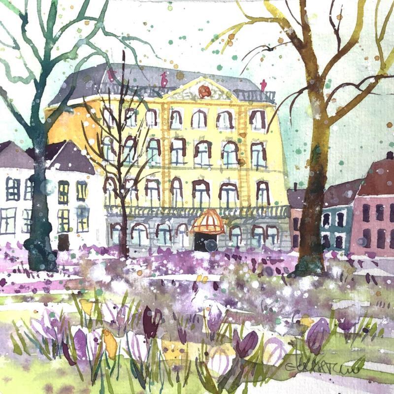 Painting NO.  2578 THE HAGUE HOTEL DES INDÈS SPRING by Thurnherr Edith | Painting Subject matter Watercolor Urban