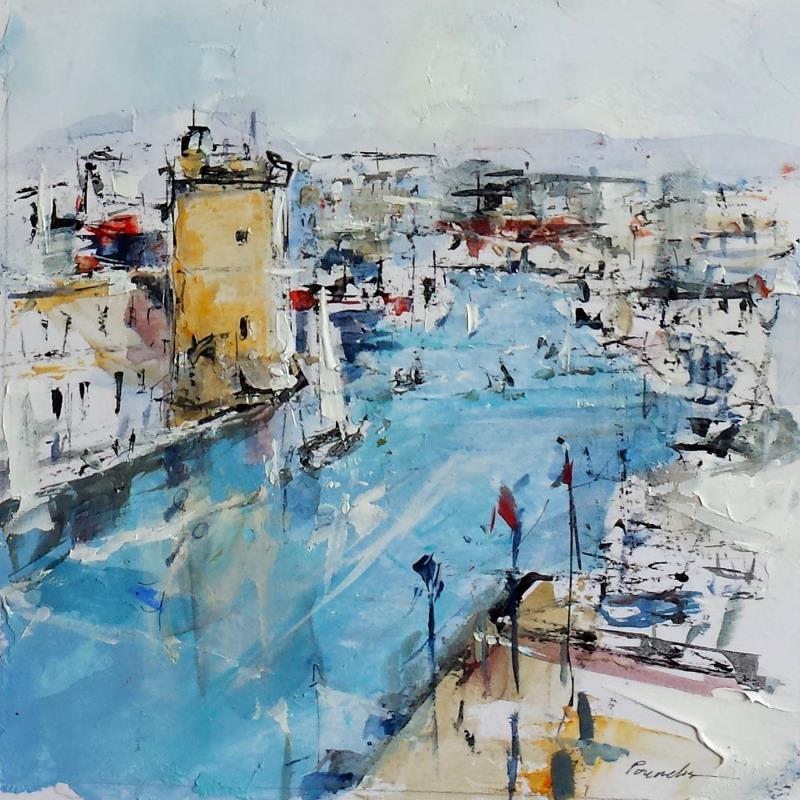 Painting l entree du port by Poumelin Richard | Painting Figurative Acrylic, Oil Nature, Pop icons