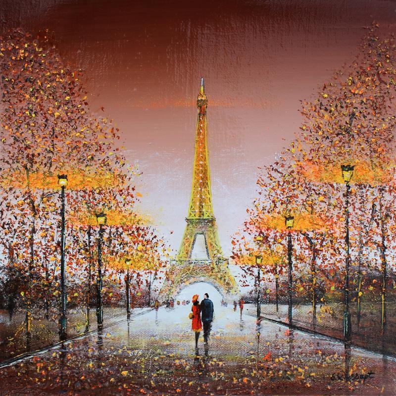 Peinture Paris je t'aime par Dessapt Elika | Tableau Impressionnisme Acrylique, Sable