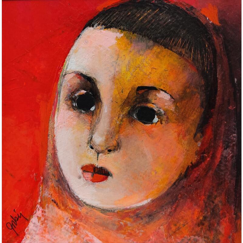 Painting ST M5 by Abiy | Painting Figurative Gluing, Oil Child, Portrait