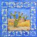 Painting Nopales at night by Vazquez Laila | Painting Figurative Landscapes Nature Watercolor Textile