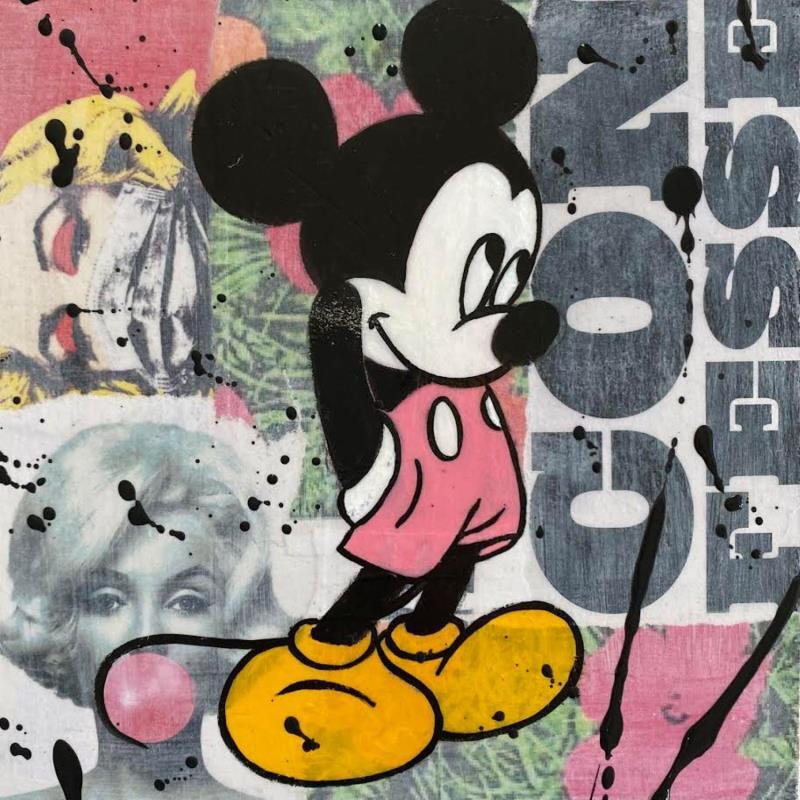 Painting F2  confesse by Marie G.  | Painting Pop-art Acrylic, Gluing, Wood Pop icons